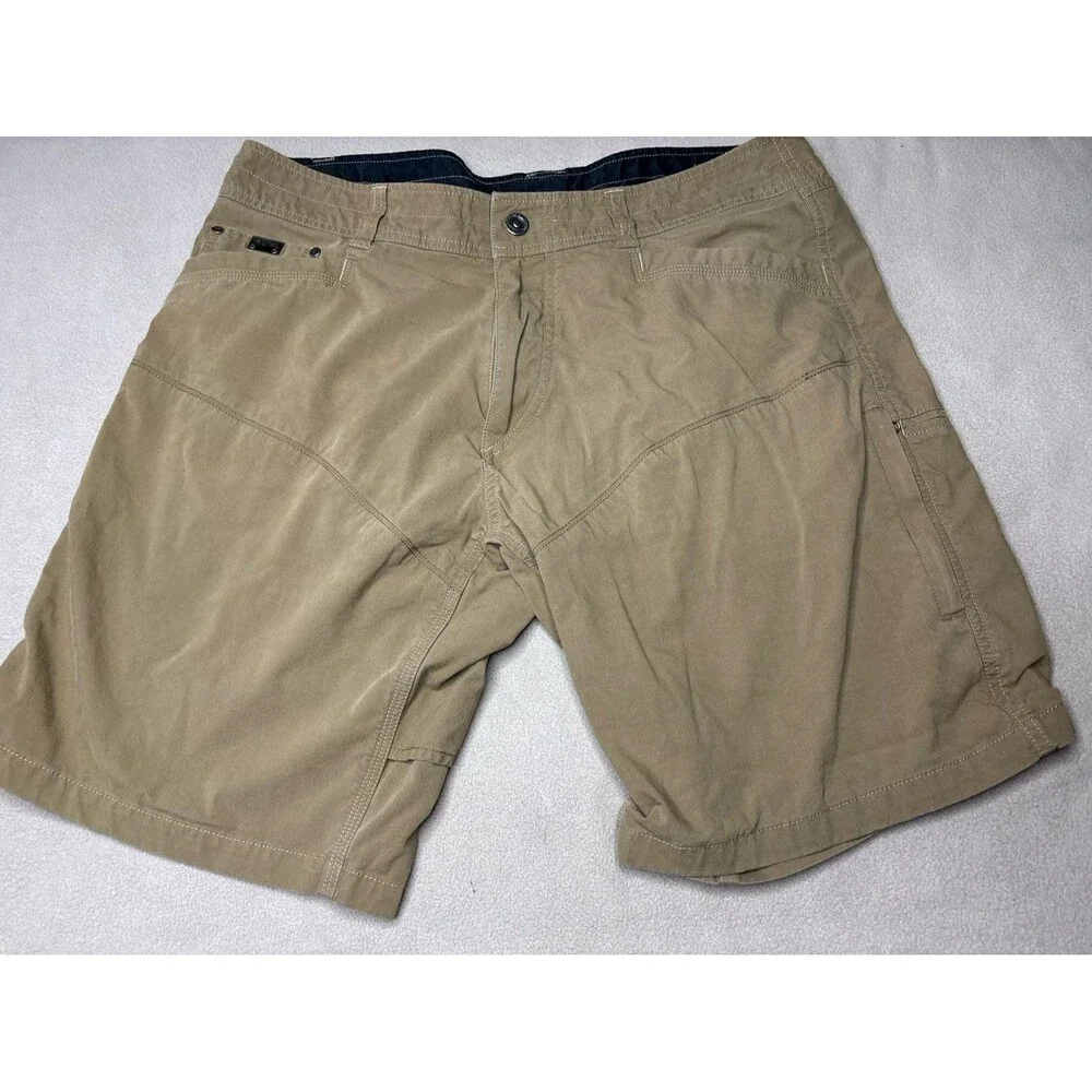 Kuhl Mens Shorts Beige Brown Cargo Hiking Outdoor Utility Size 36